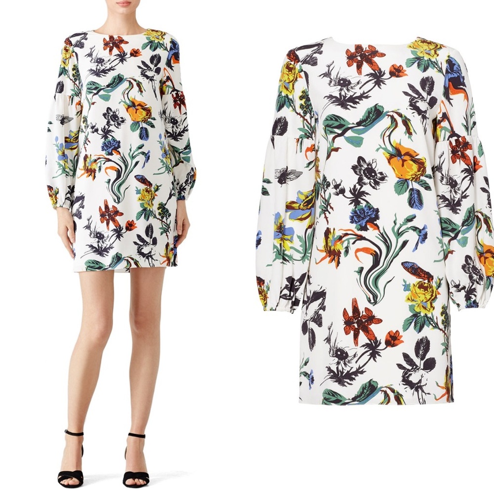 Tibi Ivory Gothic Floral Shift size 4 - Picture 2 of 11